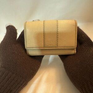 Coach Beige Leather Women's Wallet